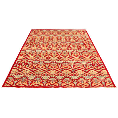 Ahmyra One-of-a-Kind 9' X 12' 2010s Wool Area Rug in Red