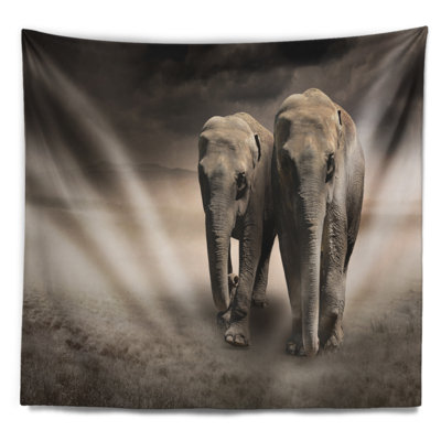 Tapisserie «Elephant pair in Motion»