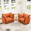 Fauteuil à 2 places orange avec housses amovibles, chenille respirante et coussins de dossier confortables à haute densité, siège spacieux avec coutures naturelles