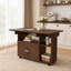 Table pliante multifonctionnelle avec tablettes et roulettes de rangement, table de salle à manger pliable de 47 pouces pour les petits espaces, bureau compact pour la cuisine, dortoir, bureau