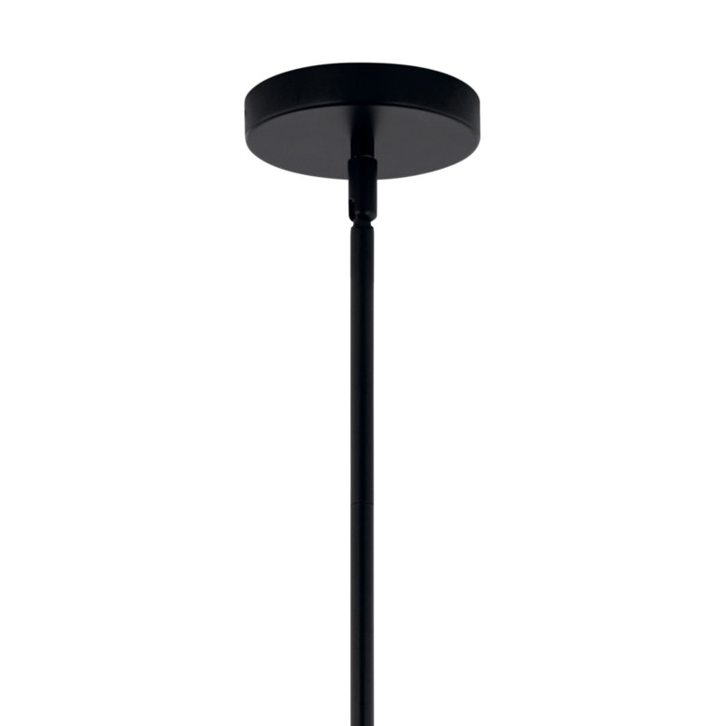 Steel Dimmable Globe Chandelier, Satin Black, 9.5" H x 16.5" W x 16.5" D, 3