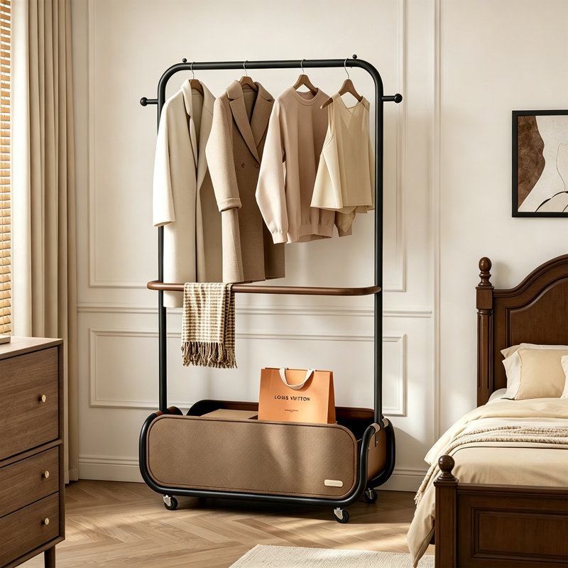 Entryway Coat Rack Storage Organizer, Black