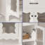 30" White Modern Bathroom Vanities With Single Sink, Flooting Vanity With Tempered Glass