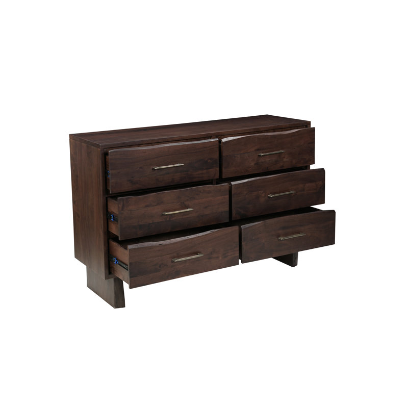 Commode 6 tiroirs Frausto, Noyer foncé