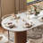 Maxsony 78.74" Mid Century Dining Table with Glossy Stone Tabletop, Rectangular Kitchen Table with Solid Wood Double Pedestal for 8-588411779-586655969