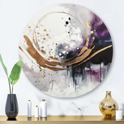 Circlar Design Solid Marble Art II - Abstract Marble Round Wall Art on Metal
