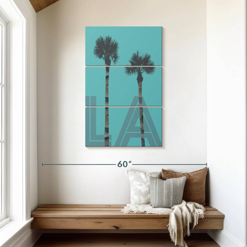Nicci Palm Trees LA - bleu, H 45 po x l 28 po
