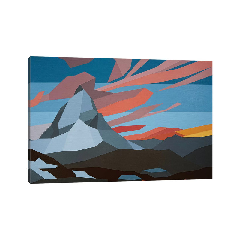 Orange Clouds Mountain by Jun Youngjin - Wrapped Canvas Gallery-Wrapped Canvas Giclée