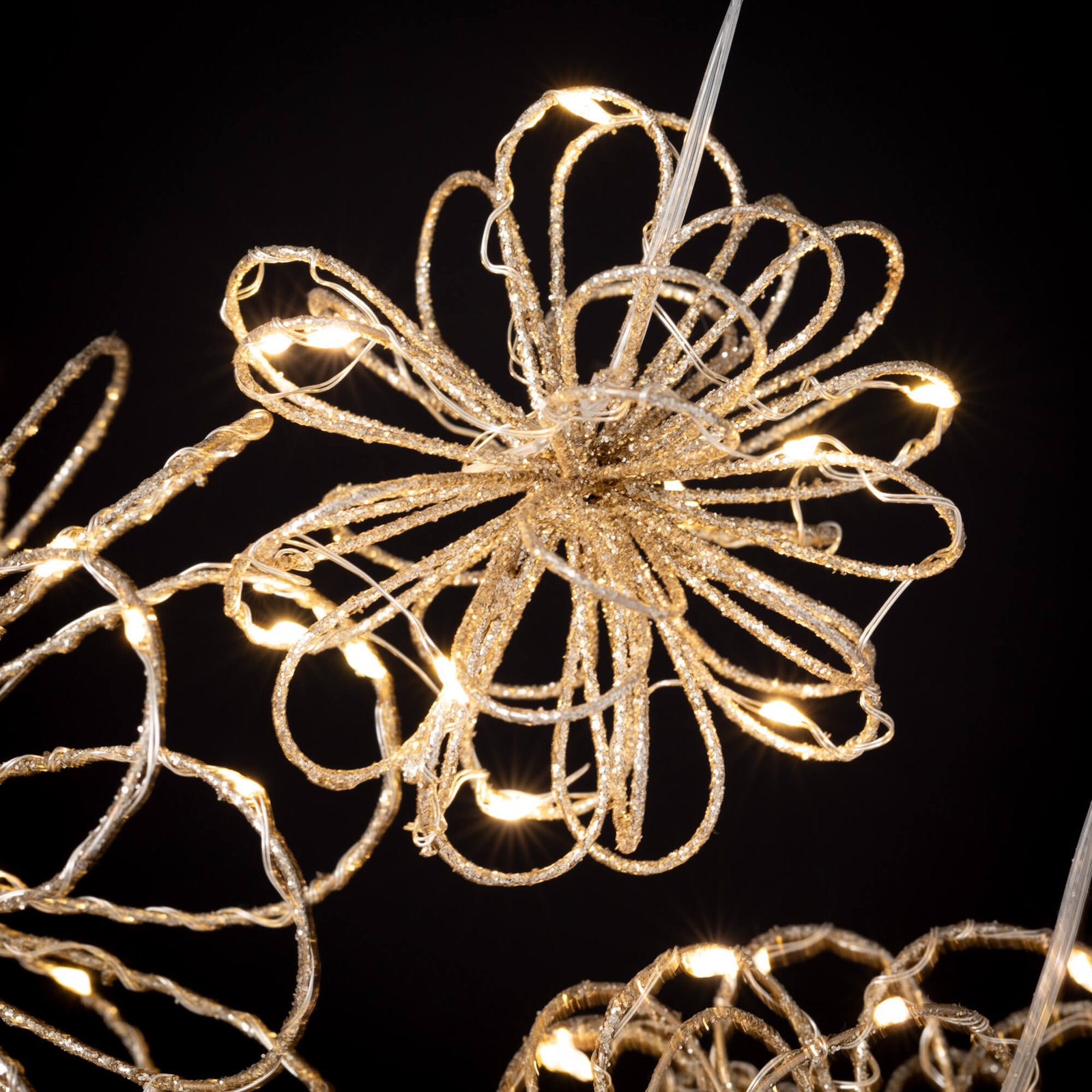 6.5"H, 5.5"H & 4"H Sullivans Christmas Lighted Gold Swirl  Set of 3, Gold