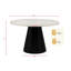 Table ronde contemporaine en bois massif: table en bois massif 5 pièces avec 4 chaises rembourrées grises / noires, sièges rembourrés confortables, base à piédestal ergonomique, sièges modernes à assemblage facile, effort