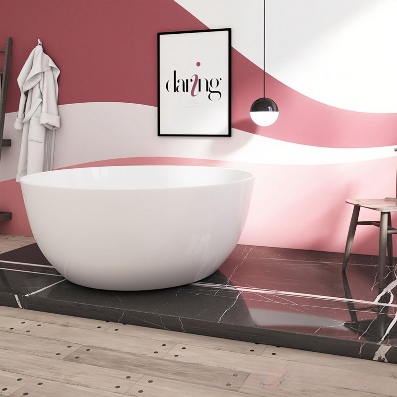 Baignoire ronde en acrylique blanc simple moderne