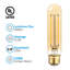 Ampoules DEL tubulaires T10 de style Edison vintage, 4,5 W (équivalent 25 W), à filament DEL dimmable, 400 lm, certifiées UL, verre ambré 2200 K, culot E26-134472844