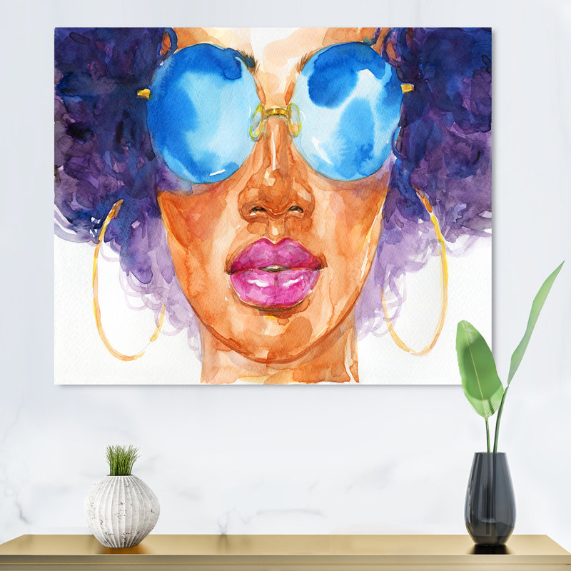 «African American Fashion Woman», reproduction sur toile, H 30 po x l 40 po x P 1,5 po, Toile tendue