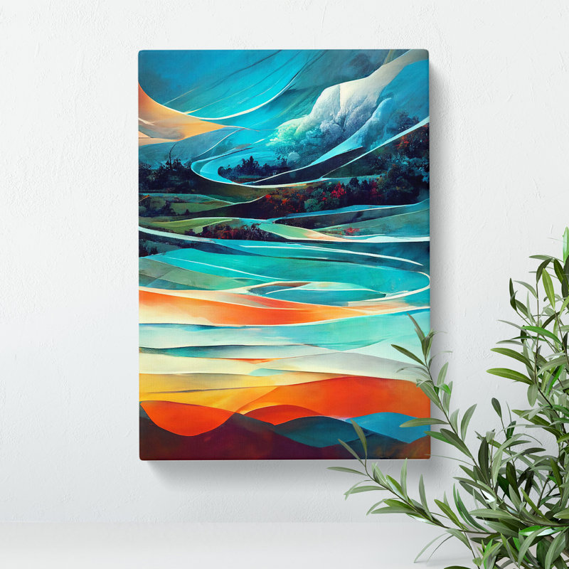 Meadow Landscape Abstract No.3 - Wrapped Canvas, 50cm H x 35cm W x 3cm D
