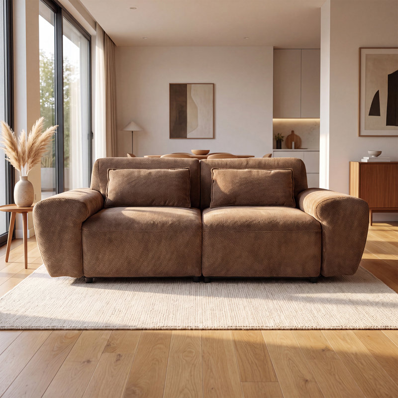 Canapé modulaire à assise profonde modulaire, Varnam, Brown