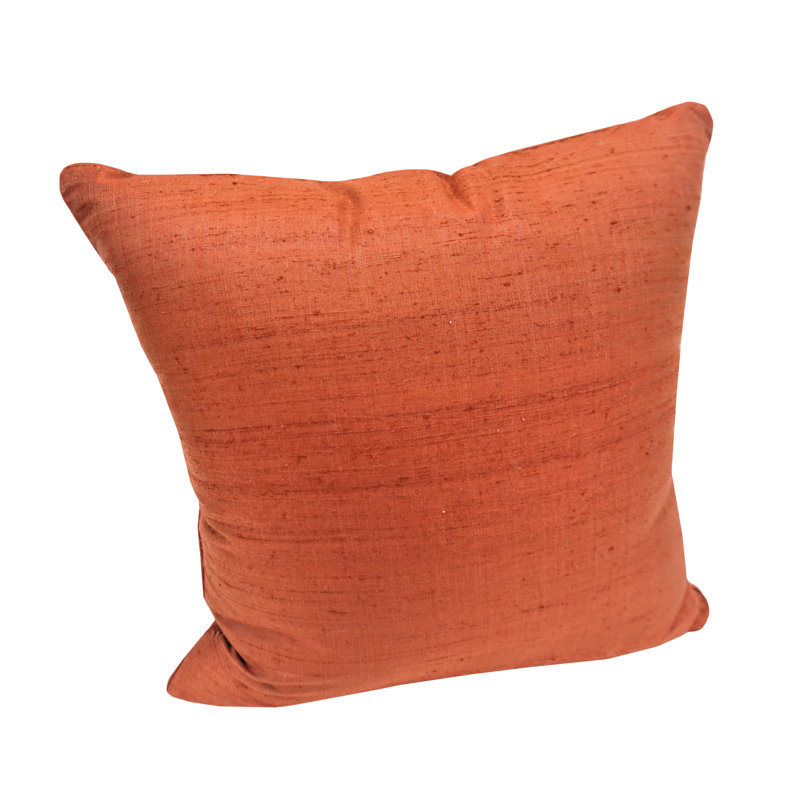  Dupion Silk Throw Pillow, Rustic Orange