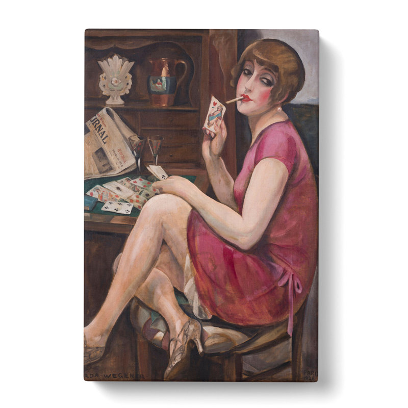 Queen Of Hearts by Gerda Wegener - Wrapped Canvas Painting, 60cm H x 40cm W x 3cm D
