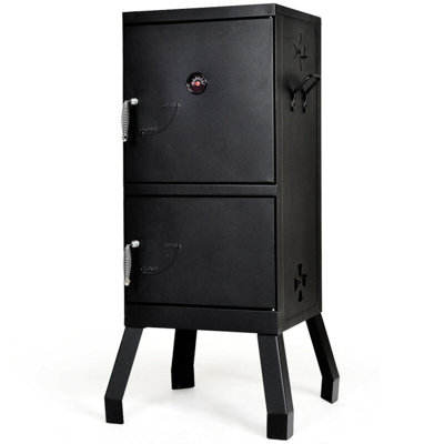 CasaCore Vertical 2-Tier Outdoor Barbeque Grill with Temperature Gauge