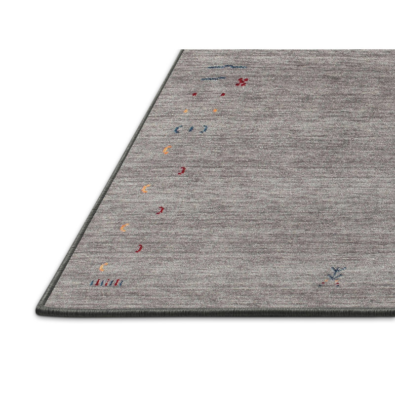 Tapis de zone d’olive clair contemporaine, Rectangle 5 pi x 7 pi