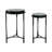 Everly Quinn 2-Pieces Adonia Gunmetal Recycled Glass Accent Table-106720822