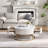 Modern Round Coffee Table with Drawers, Marble Table with Storage, Coffee Table