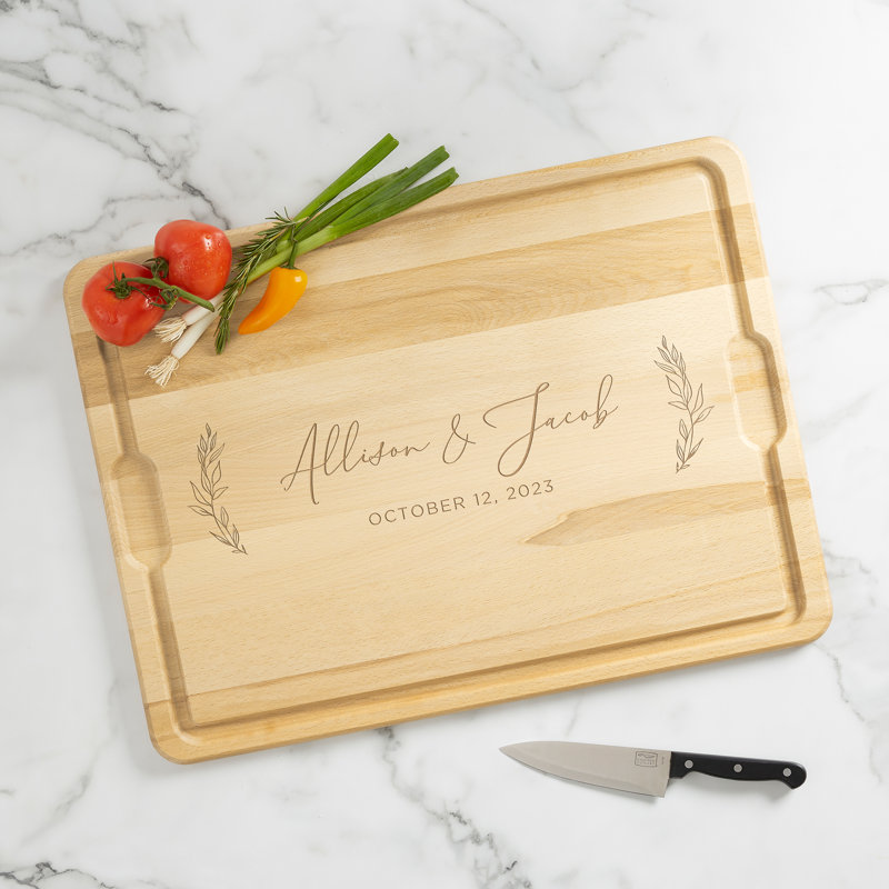 Très grande planche à découper mariage élégant - 15 x 21, L 12 po x L 17 po