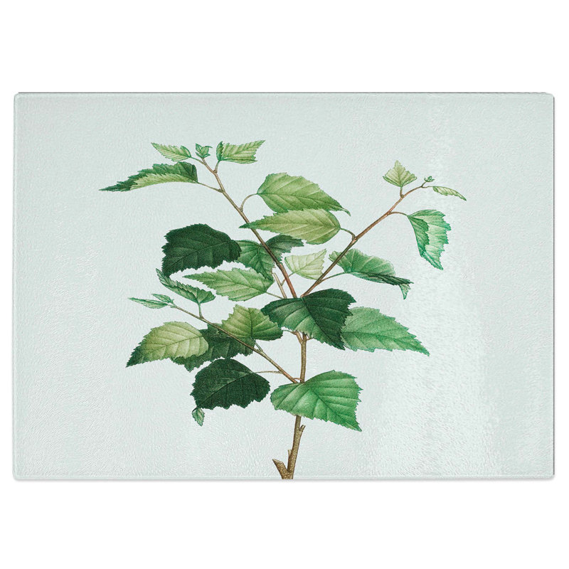 Tempered Glass Birch Tree Branch by Pierre-Joseph Redoute Chopping Board, 39 cm W x 28.5 cm L