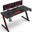 Ergonomic Black Gaming Desk PC Computer Desk Home Office With Headphone Hook-422921857-535649619
