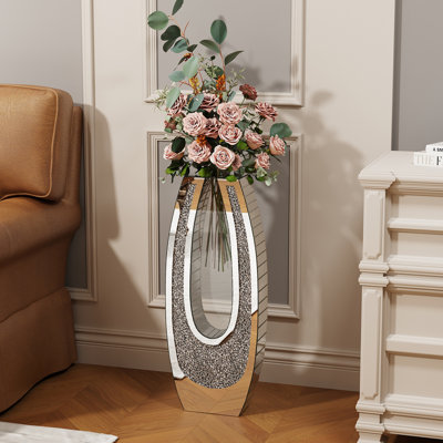 U-Shaped Crystal Glass Floor Vase