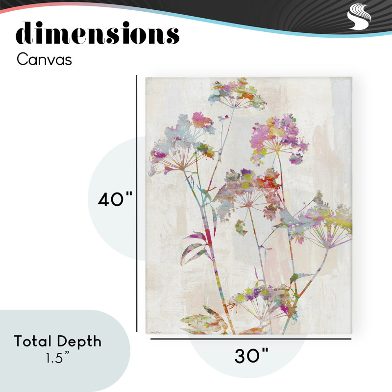 Toile kaléidoscopique d'herbes délicates, design par Amber Sterling, H 40 po x l 30 po