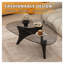 Table basse moderne en verre avec base en bois noir, style Mid-Century, L 32,3 po x l 23 po x H 16 po