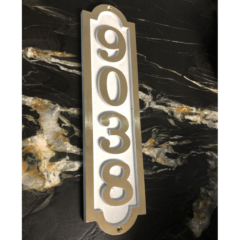 Plaque d’adresse murale sur 1 ligne bold Palmer, Blanc, Oui