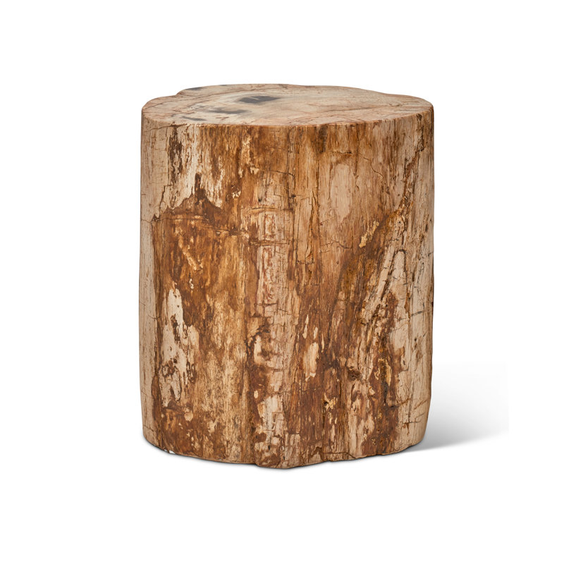 Solid Wood Accent Stool, Natural Dark
