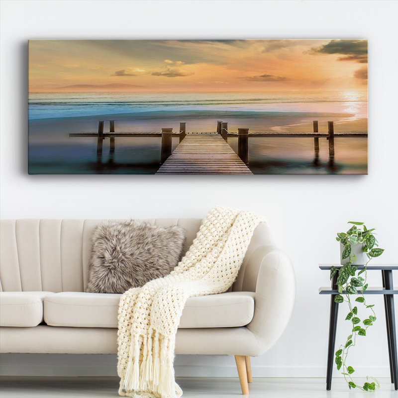 Malibu sur toile, H 20 po x l 50 po x P 1,5 po