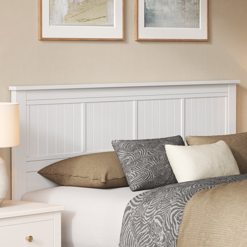 Wilton Window Pane Wood Panel Headboard, White, King