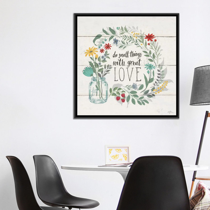 « fleuriing pensées iv », impression sur toile, H 18 po x l 18 po x P 1,5 po, Toile avec cadre noir, Pas de tapis