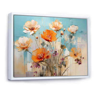 Représentation de cactus orange bleu - reproduction sur toile