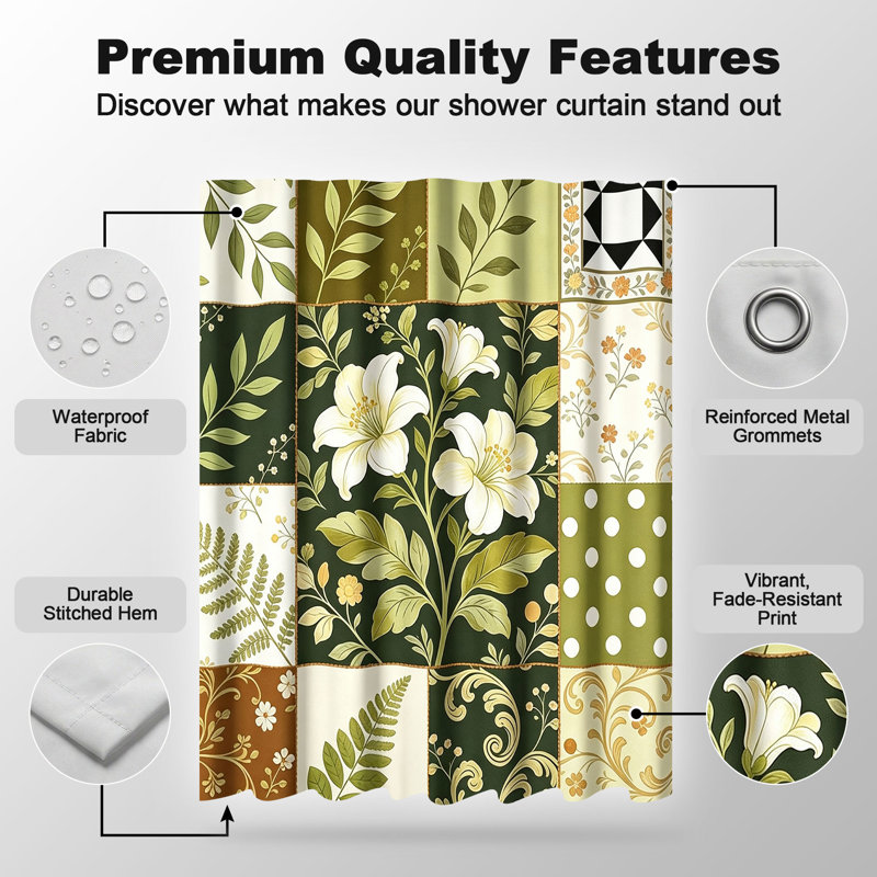 Shower Curtains with Hooks Included