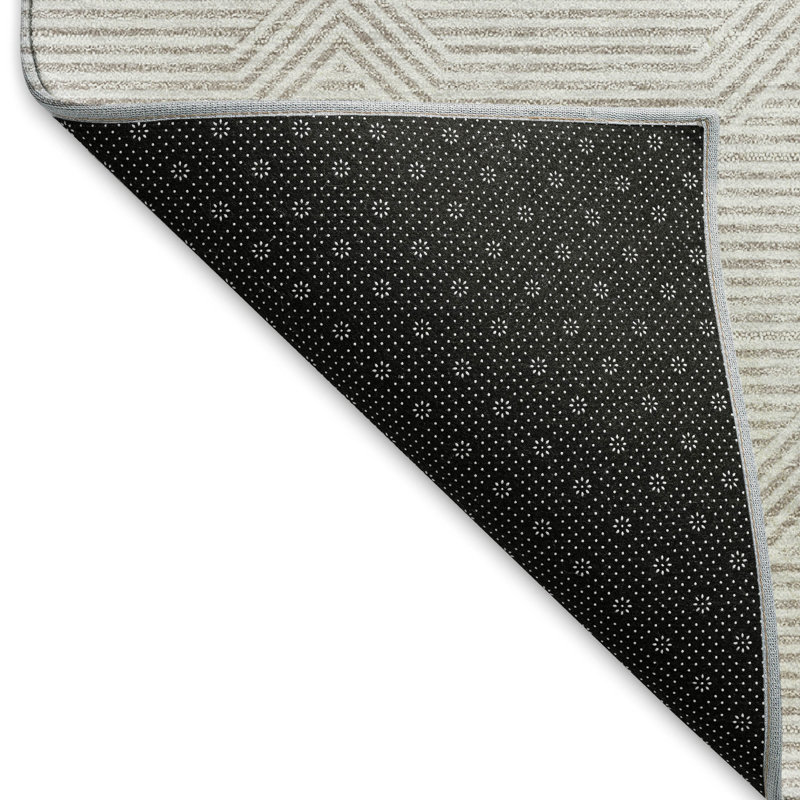 Premium Machine Washable Prisco Taupe Rug, Rectangle 3' x 5'