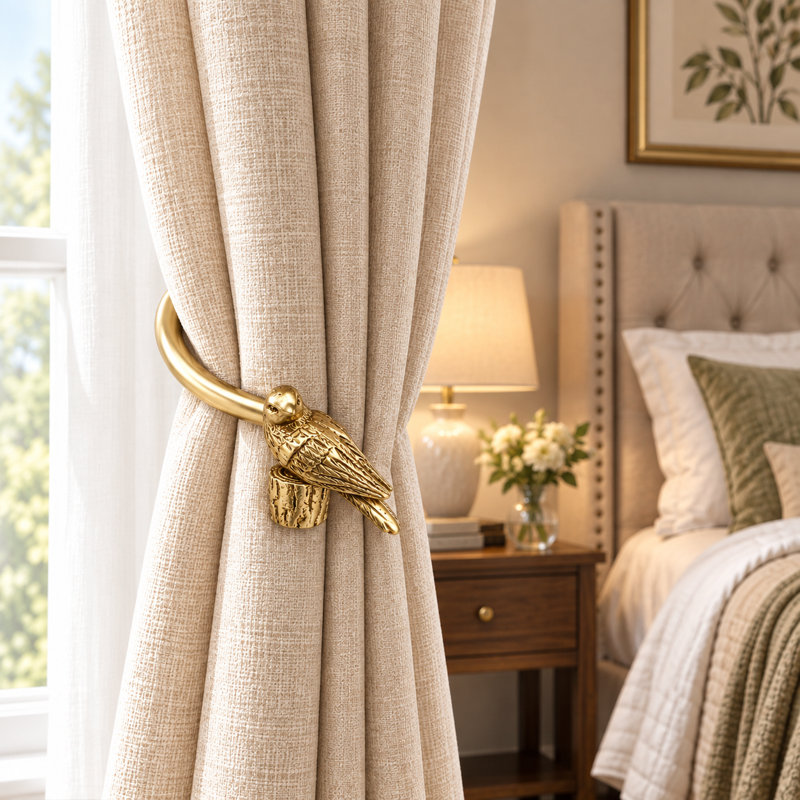 Wall mounted curtain hook bracket