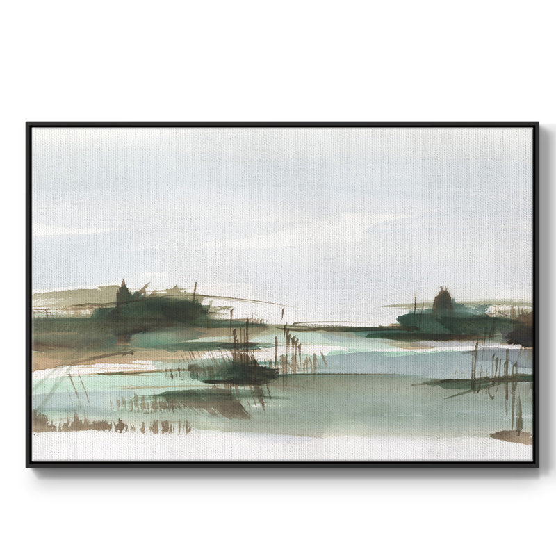 " Marsh Reeds III ", 25" H x 37" W x 2" D, Black