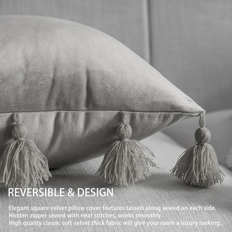 Reversible Throw Pillow, Solid Gray