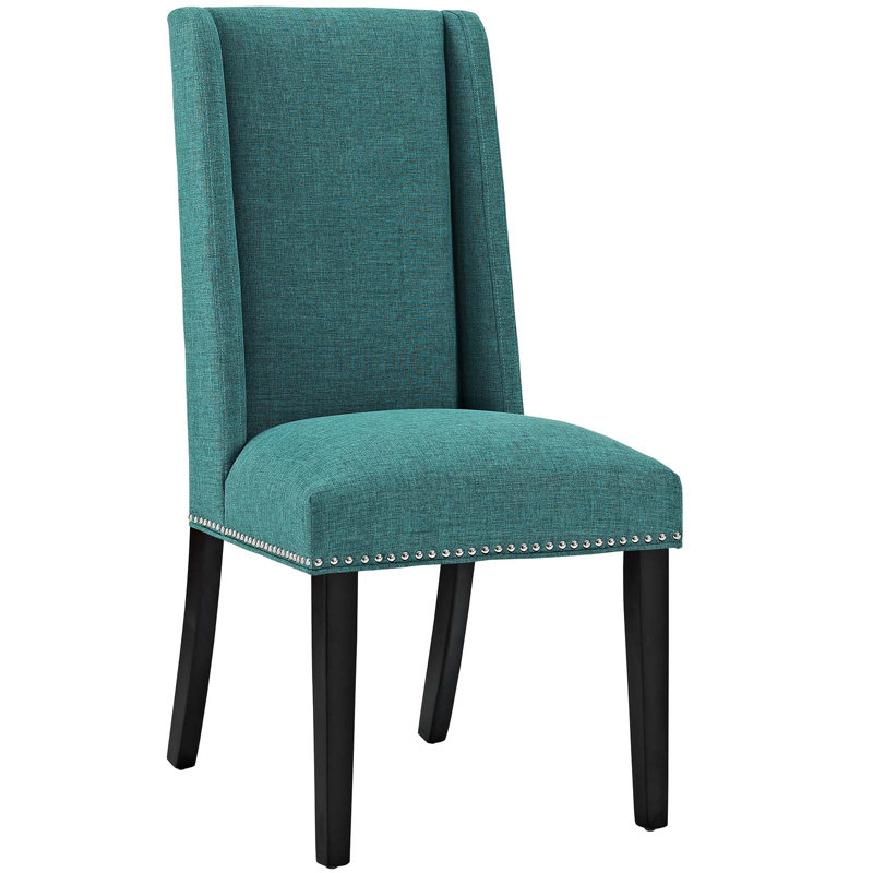 Chaise de salle à manger en tissu Baron Modway, Tissage uni bleu sarcelle