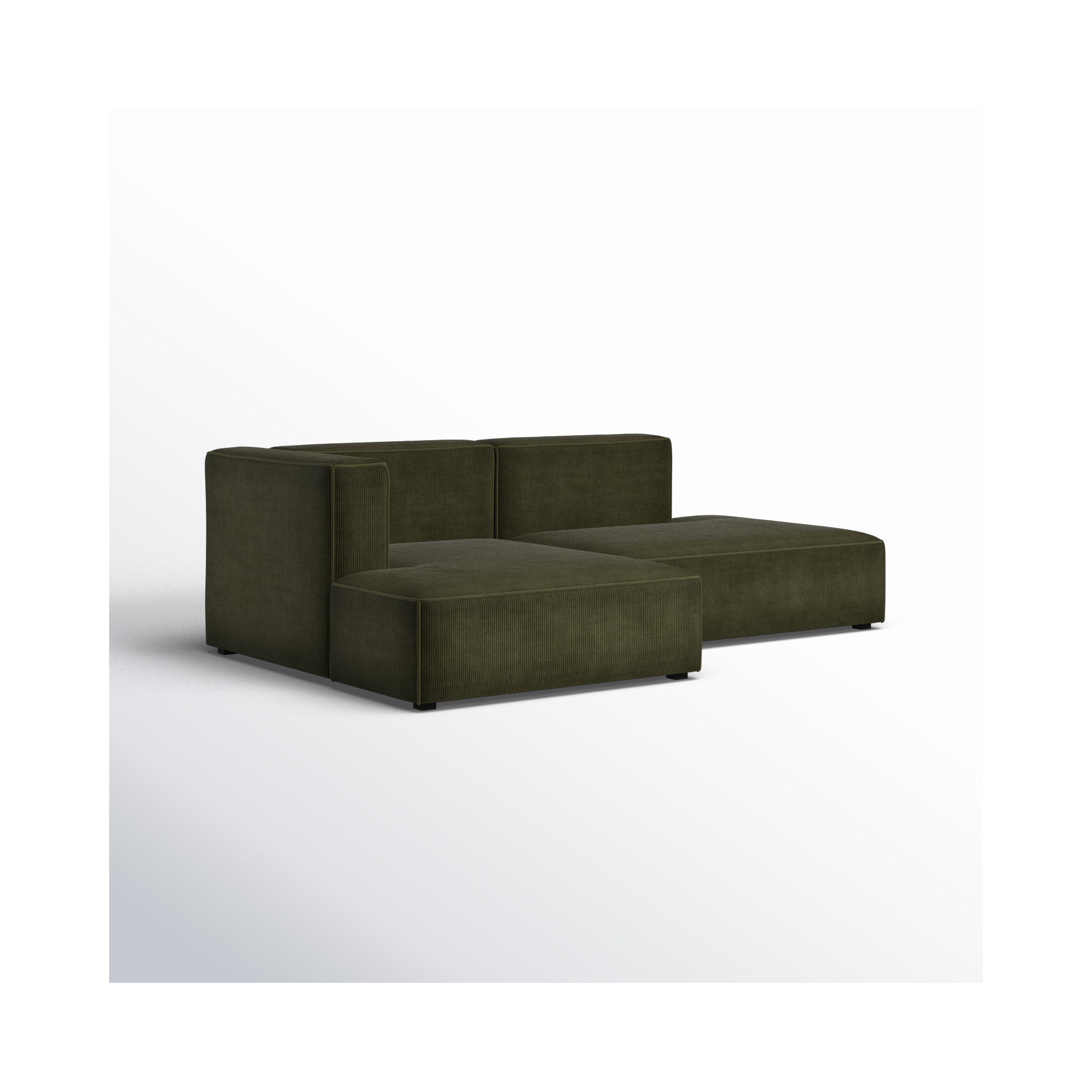 Shonnard 2 - Piece Upholstered Sectional, Olive Green Performance Corduroy, Left Hand Facing
