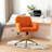 Orange Office Chair, Artificial Rabbit Hair Home Office Chair, With Golden Metal Base, Adjustable Desk Chair Swivel Office Chair, Vanity Chair-365635856