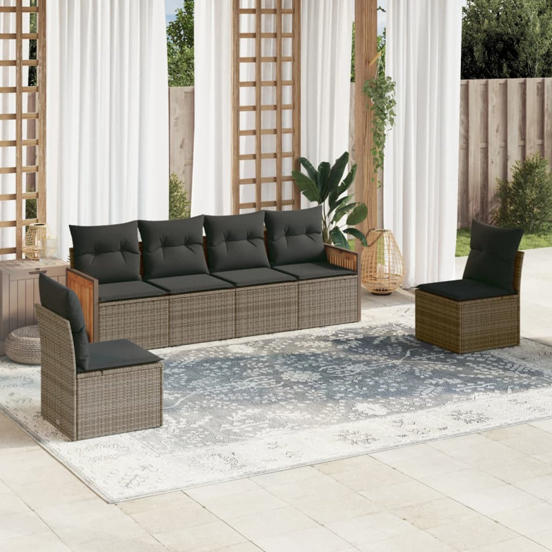 Ensemble de canapé de jardin Vidaxl gris