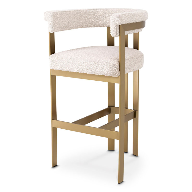 Clubhouse Upholstered Stool, Counter Stool (27.17" Seat Height), Boucle Cream