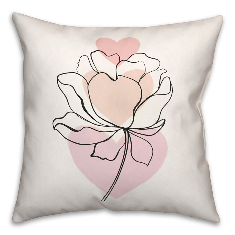  Housse et insert de coussin carré fleur, 20 po x 20 po