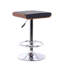 Windermere Modern Swivel Adjustable Height Backless Barstool in Chrome, Walnut wood, Faux Leather-29471350