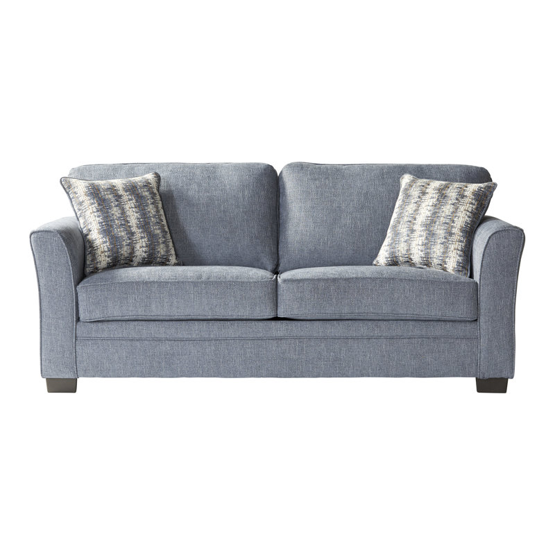 Esma Upholstered 79.5'' Sleeper Sofa, Blue/Gray Polypropylene/Olefin
